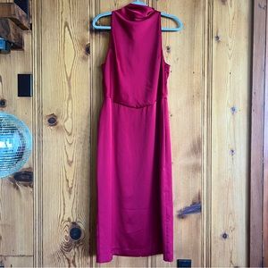 RED SLEEVELESS DRESS with neckline - perfect for holidays and work events